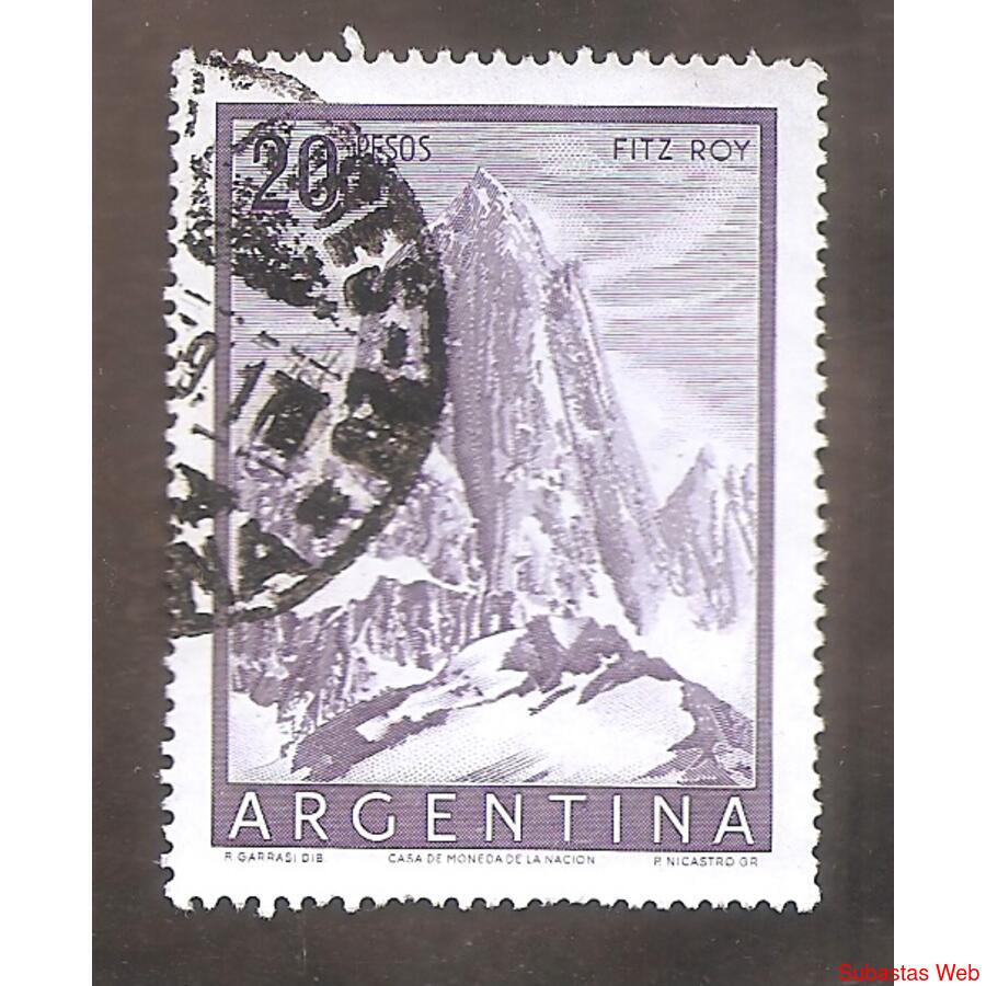ARGENTINA 1954(MT551) CERRO FITZ ROY, DENTADO  13,5  USADA