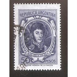 ARGENTINA 1970(869) CORREO ORDINARIO SAN MARTIN  USADA