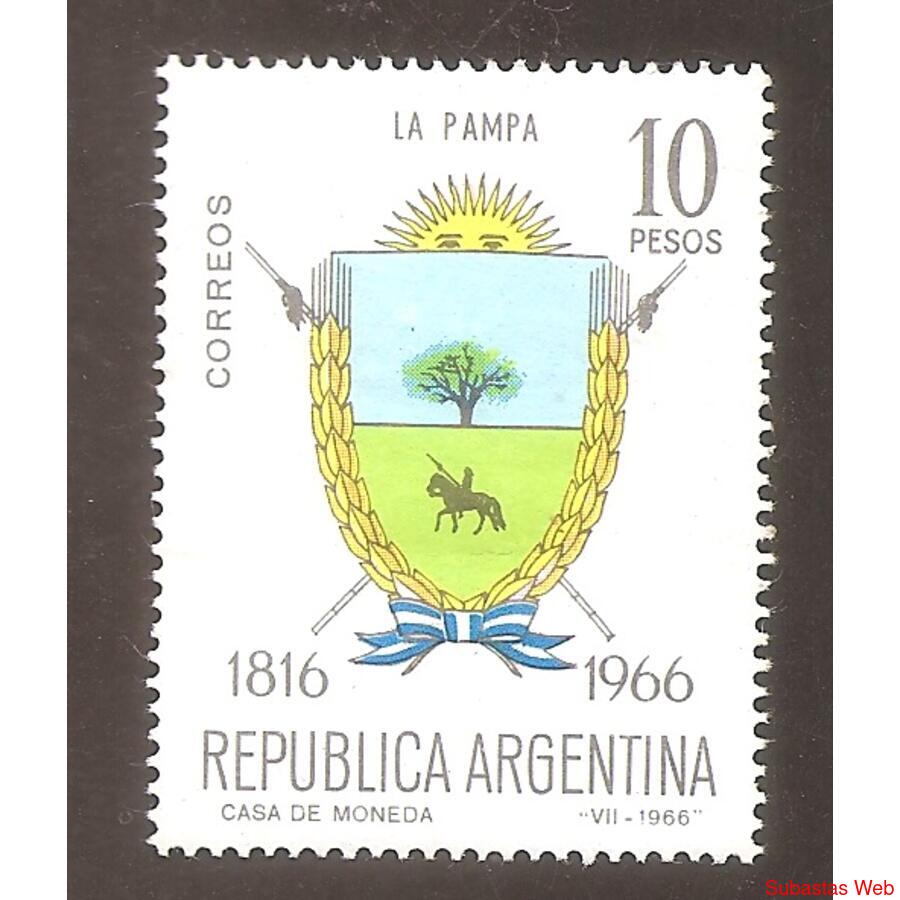 ARGENTINA 1966(748) 150 ANIV. DE LA INDEPENDENCIA ESCUDOS  N