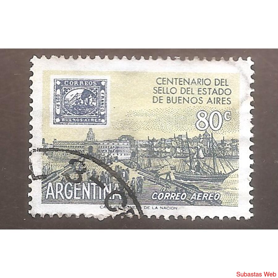 ARGENTINA 1958(MT60Aerea) CENTENARIO SELLO DE BUENOS AIRES U