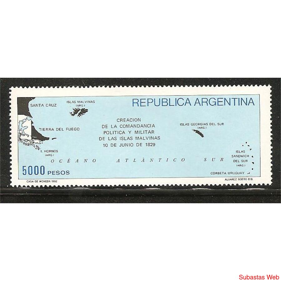 ARGENTINA 1982(1342) TEMAS NACIONALES: MALVINAS  MINT