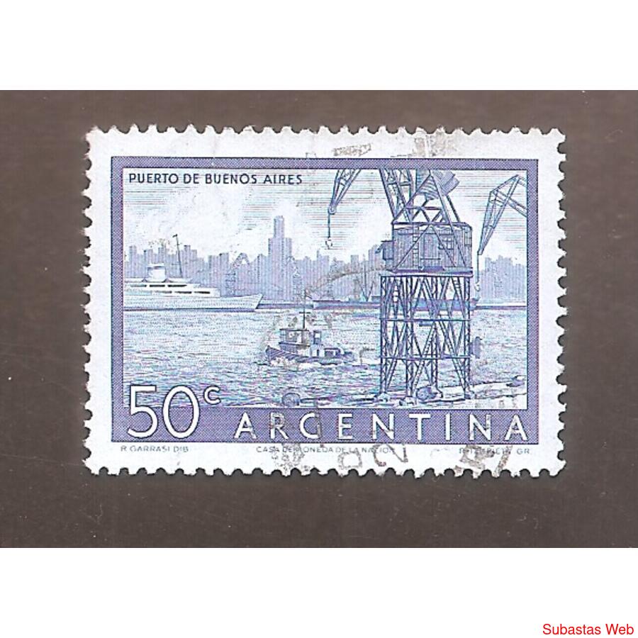 ARGENTINA 1954(546Ab) PROC Y RIQ: PUERTO BUENOS AIRES MATE U