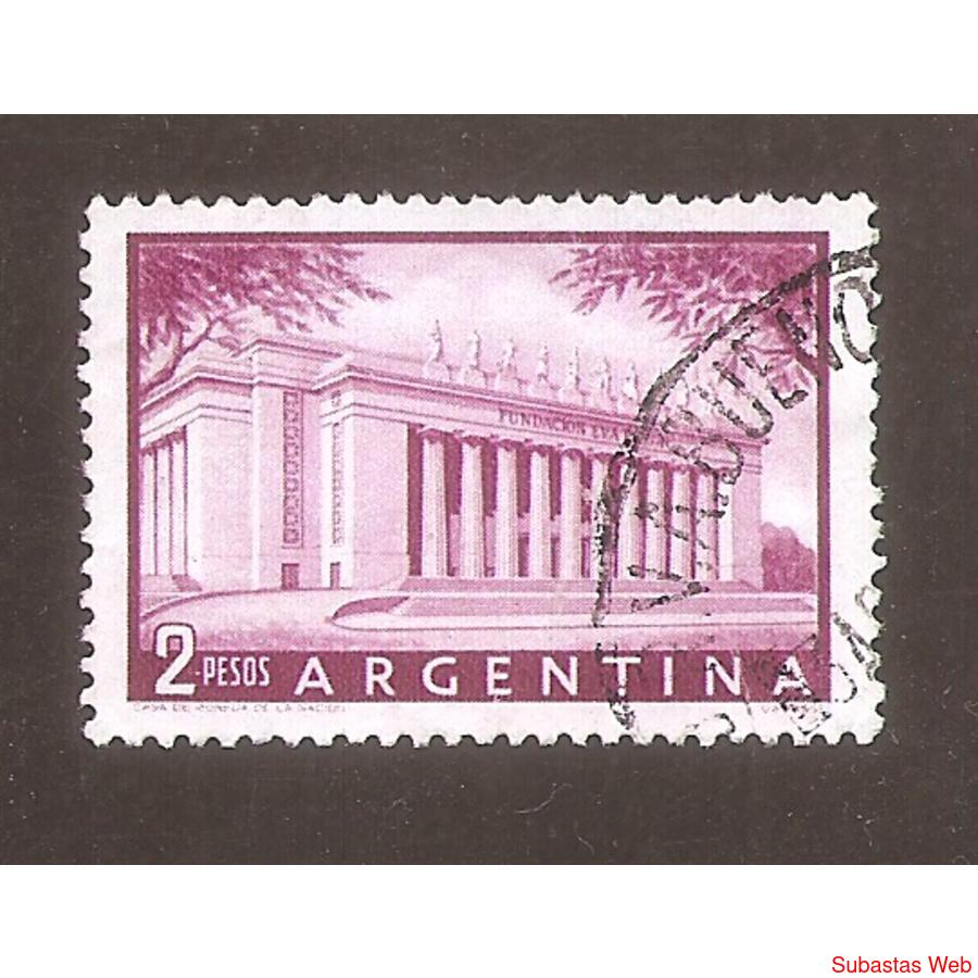 ARGENTINA 1954(548a) FUNDACION EVA PERON  CARMIN CLARO USADA