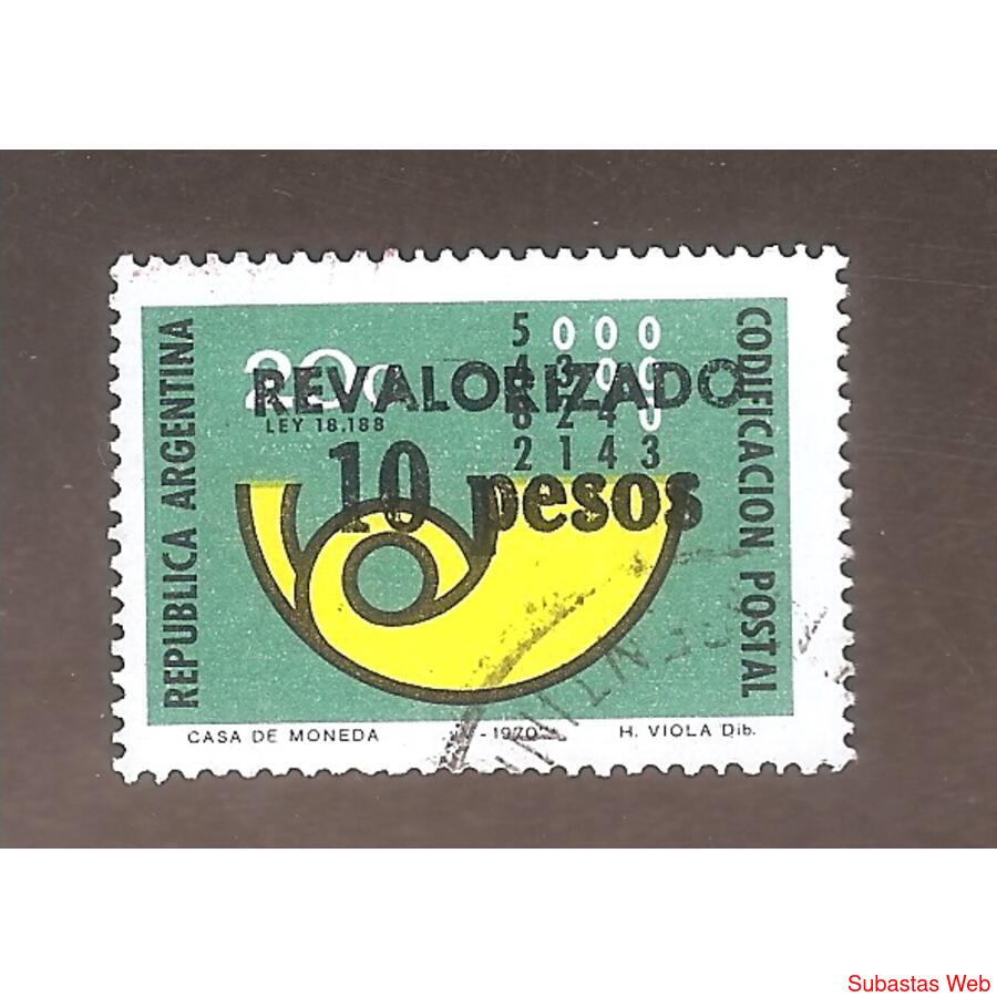 ARGENTINA 1975(1028) CODIFICACION POSTAL   USADA