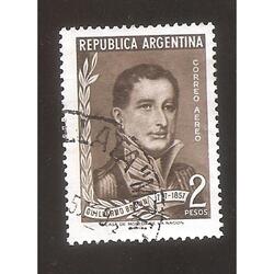 ARGENTINA 1957 (MT45Aerea) MUERTE DE GUILLERMO BROWN $2  USA