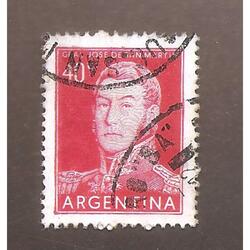 ARGENTINA 1956(568) SAN MARTIN TIZADO 13,5x13  TIPOGRAFIA  U