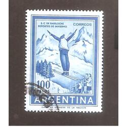 ARGENTINA 1959(606Eb) BARILOCHE PAPEL TIZADO NACIONAL, USADA