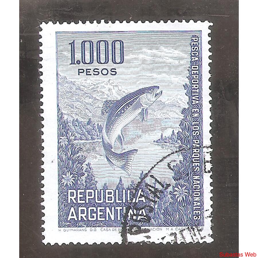 ARGENTINA 1974 (MT971) PESCA DEPORTIVA DE $1000,  USADA