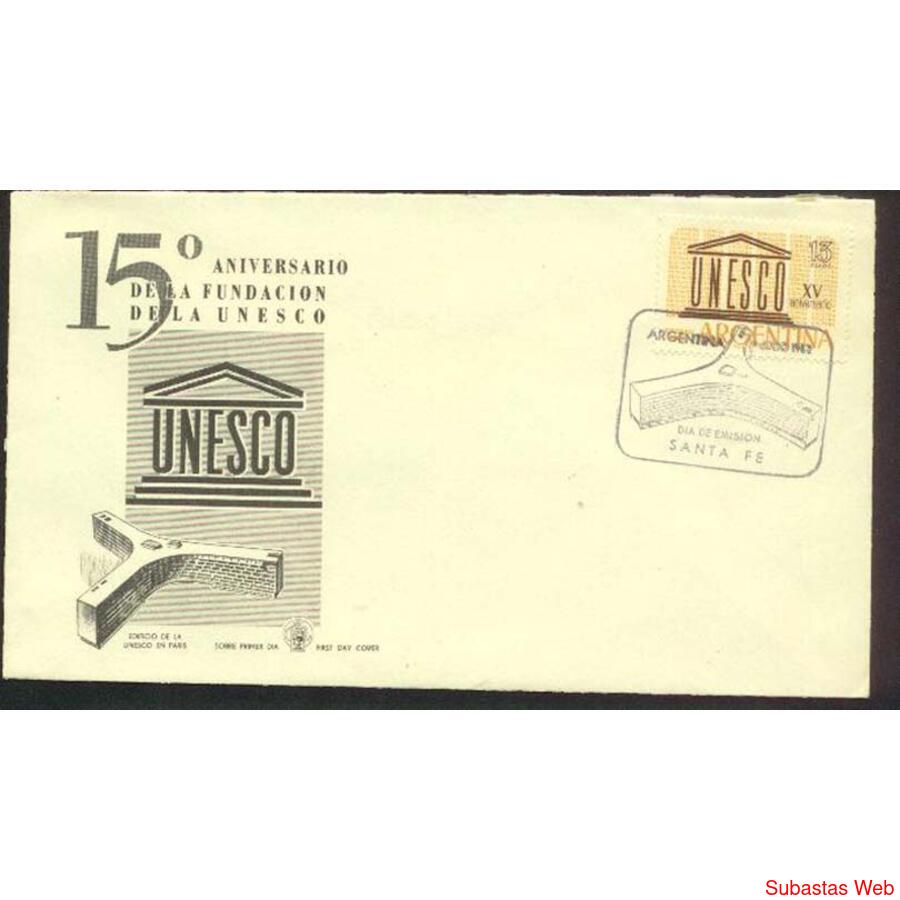 ARGENTINA 1962(A84) SOBRE PDE:  ANIVERSARIO DE LA UNESCO