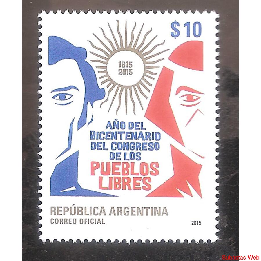 ARGENTINA  2015(4091) CONGRESO DE LOS PUEBLOS LIBRES MINT