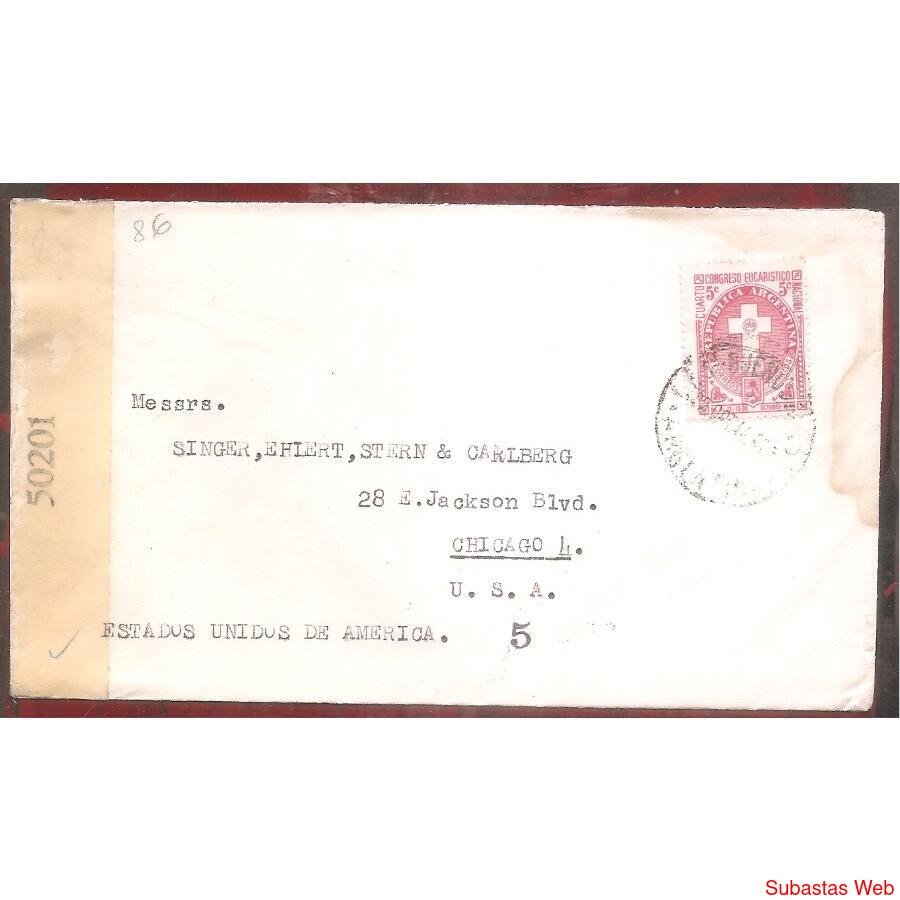 ARGENTINA 1944 SOBRE CIRCULADO NUMERO 86