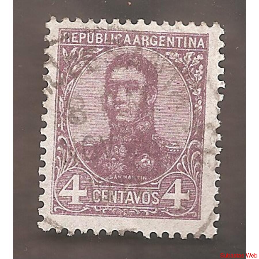 ARGENTINA 1908(136) SAN MARTIN EN OVALO C/FILI USADA