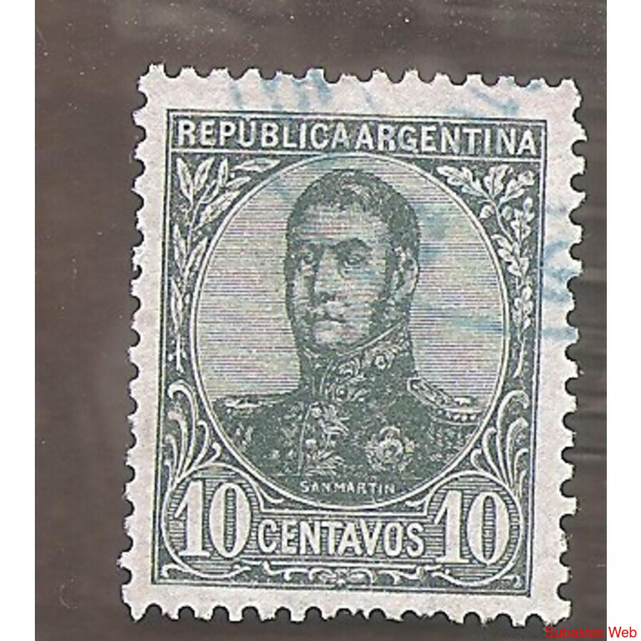ARGENTINA 1908(139) SAN MARTIN EN OVALO C/FILI USADA