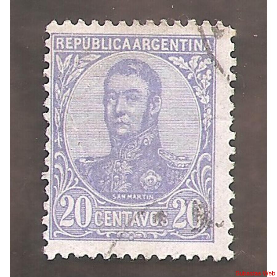 ARGENTINA 1908(143) SAN MARTIN EN OVALO C/FILI  USADA