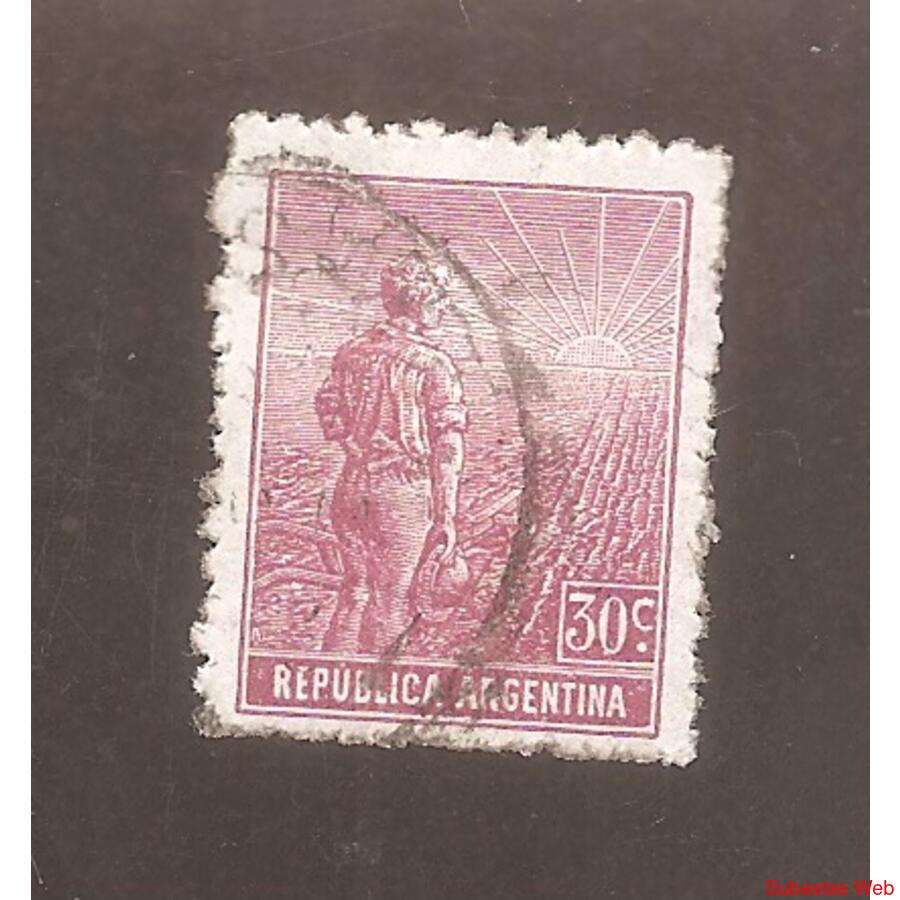ARGENTINA 1911(175) LABRADOR RAYOS ONDULADOS USADA