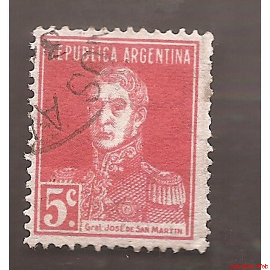 ARGENTINA 1923)281) SAN MARTIN CON PUNTO 13,5x12,5 USADA