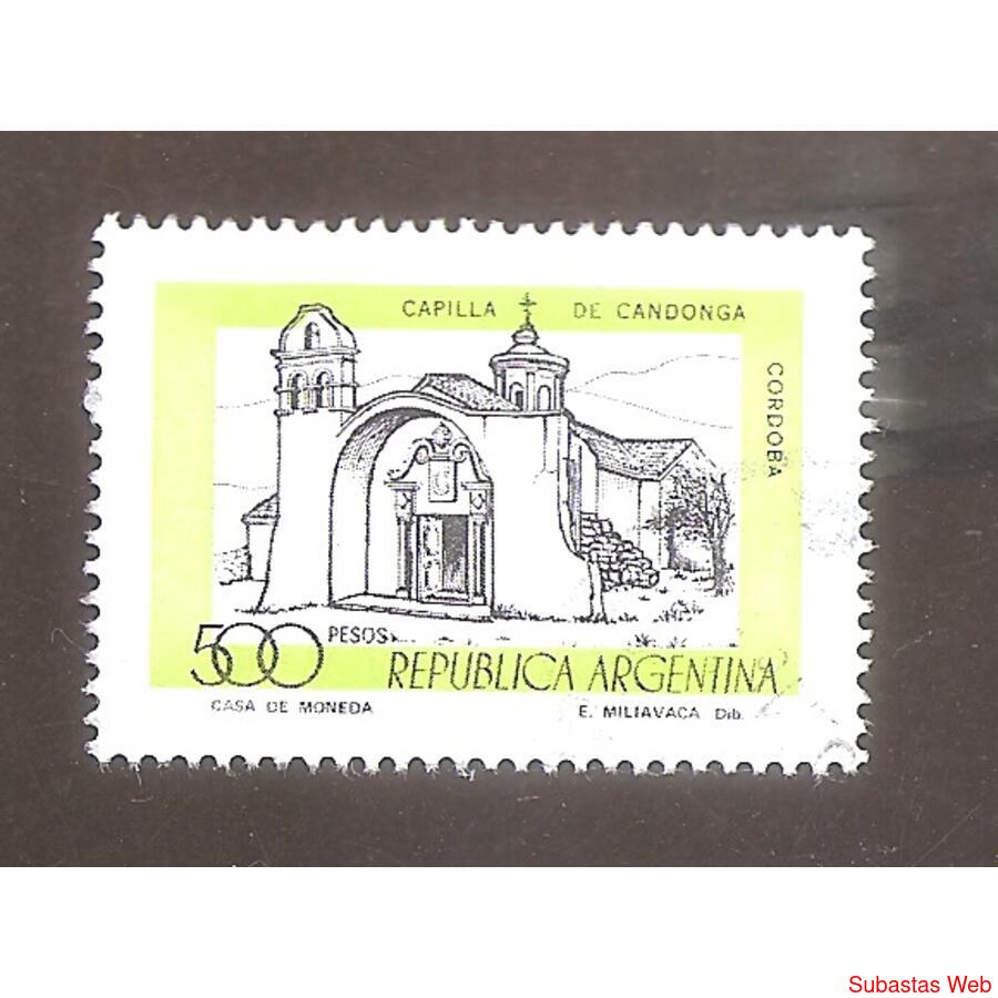 ARGENTINA 1978(1136d) CAPILLA CANDONGA VERDE-AMARILLO  USADA
