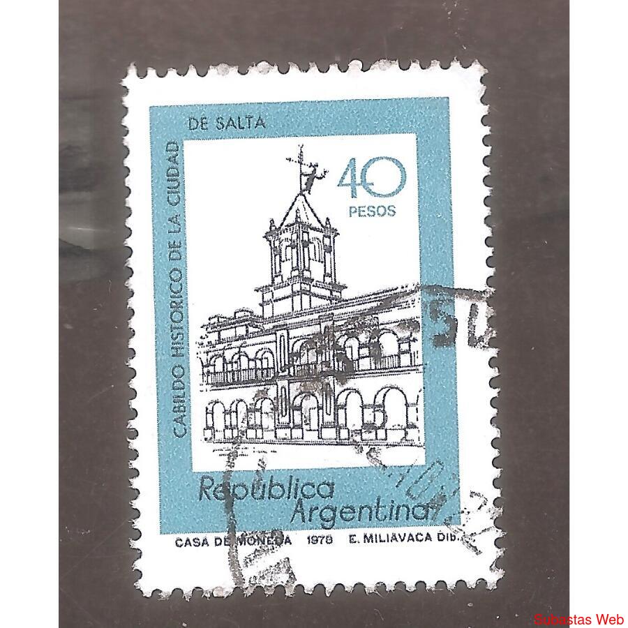 ARGENTINA 1978(1146d) CABILDO DE SALTA FLUO Y NEUTRO  USADA