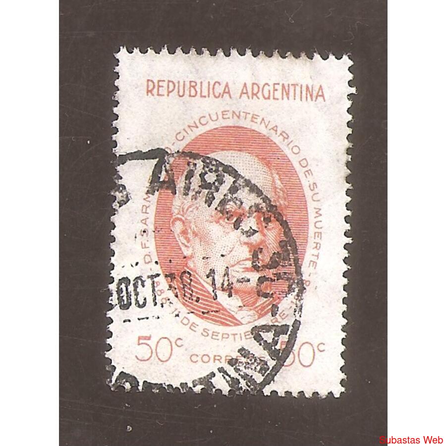 ARGENTINA 1938(390) FALLECIMIENTO DE SARMIENTO  USADA