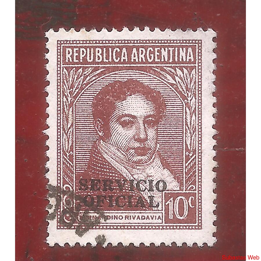 ARGENTINA 1939(395I-342E) RIVADAVIA  TIPO III,  RR,  SO, USA