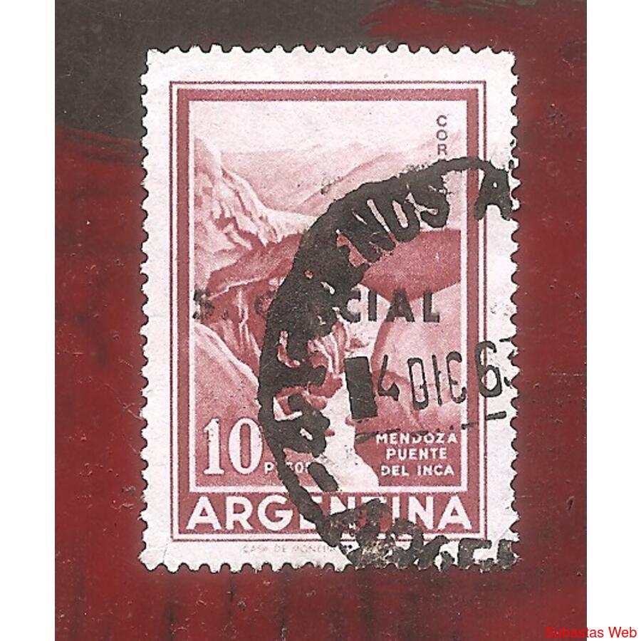 ARGENTINA 1959(606Aa) PUENTE DEL INCA  TIZADO  USADA