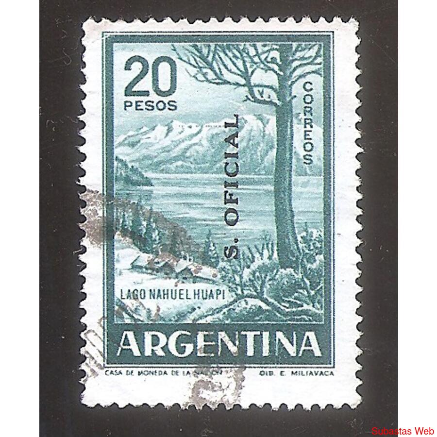 ARGENTINA 1959(606Ca-410) NAHUEL HUAPY  TIZADO  SO IV  USADA