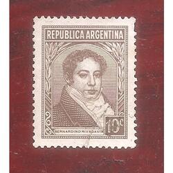 ARGENTINA 1939(MT395Ya) PROCERES: RIVADAVIA TIPO IV FILI RA