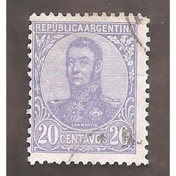 ARGENTINA 1908(143) SAN MARTIN EN OVALO C/FILI  USADA