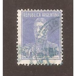ARGENTINA 1923(284) SAN MARTIN CON PUNTO 13,5x13,5 USADA