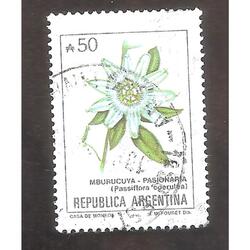 ARGENTINA 1989(1767) FLORES:  MBUCURUYA (PASIONARIA) USADA
