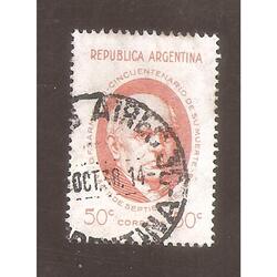 ARGENTINA 1938(390) FALLECIMIENTO DE SARMIENTO  USADA