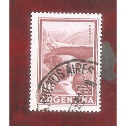 ARGENTINA 1959(606A)  PUENTE DEL INCA, PAPEL MATE, USADA