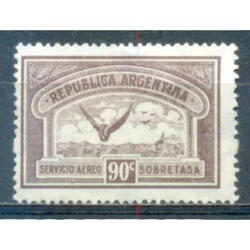 ARGENTINA GJ649 PRIMERA EMISION DE CORREO AÉREO U$10.00