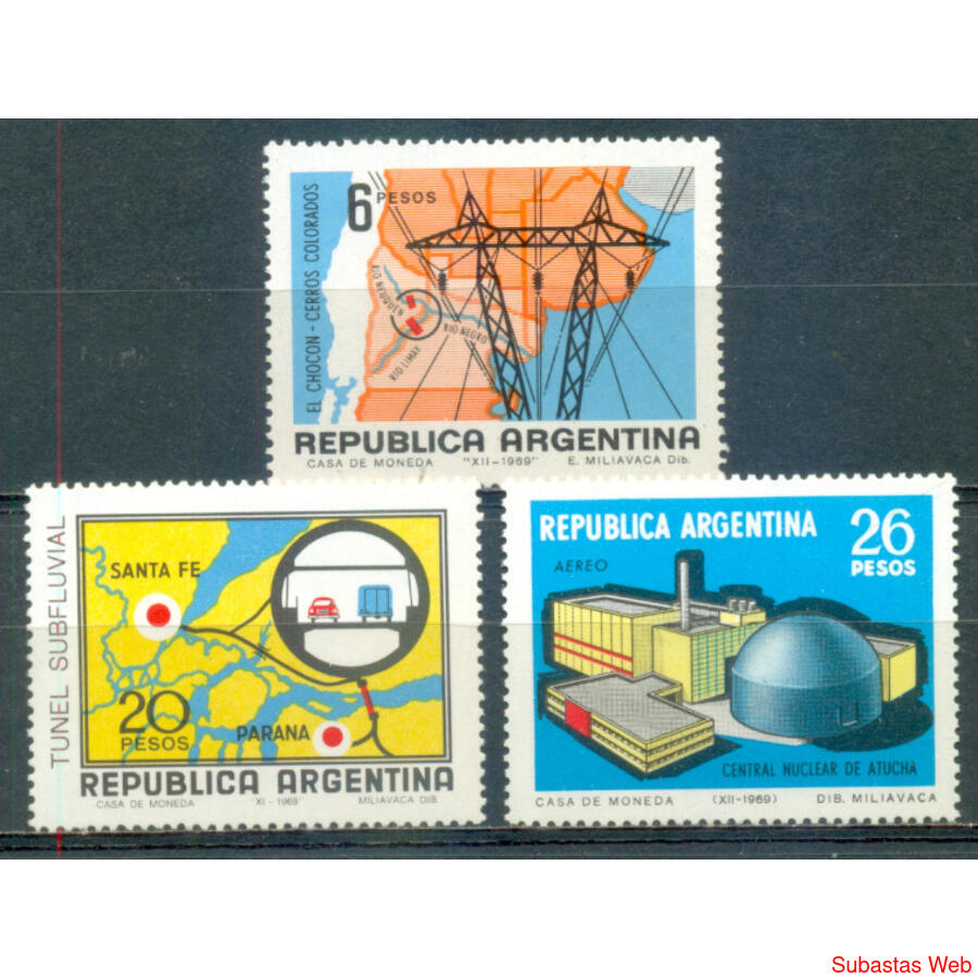 ARGENTINA GJ1505/1507 OBRAS DE INFRAESTRUCTURA SERIE MINT