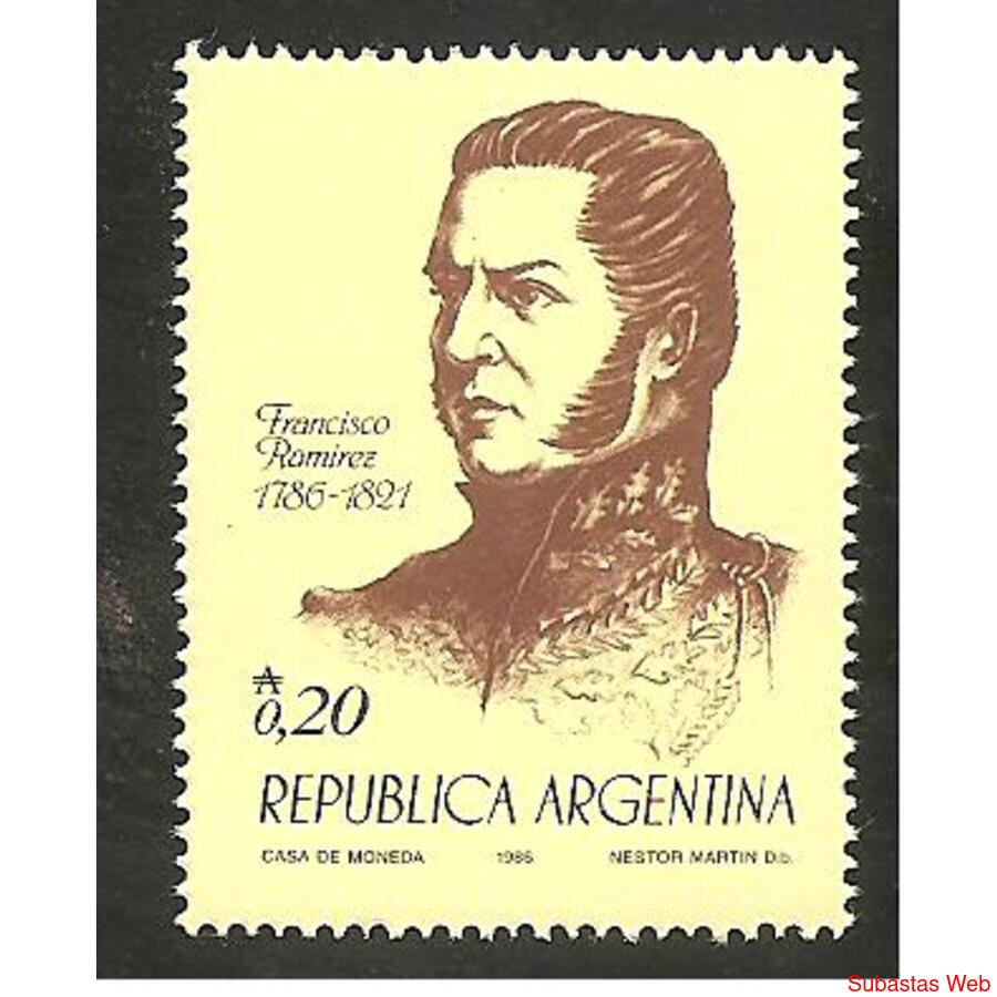 ARGENTINA 1986(MT1588)  PERSONALIDADES III:  RAMIREZ  MINT