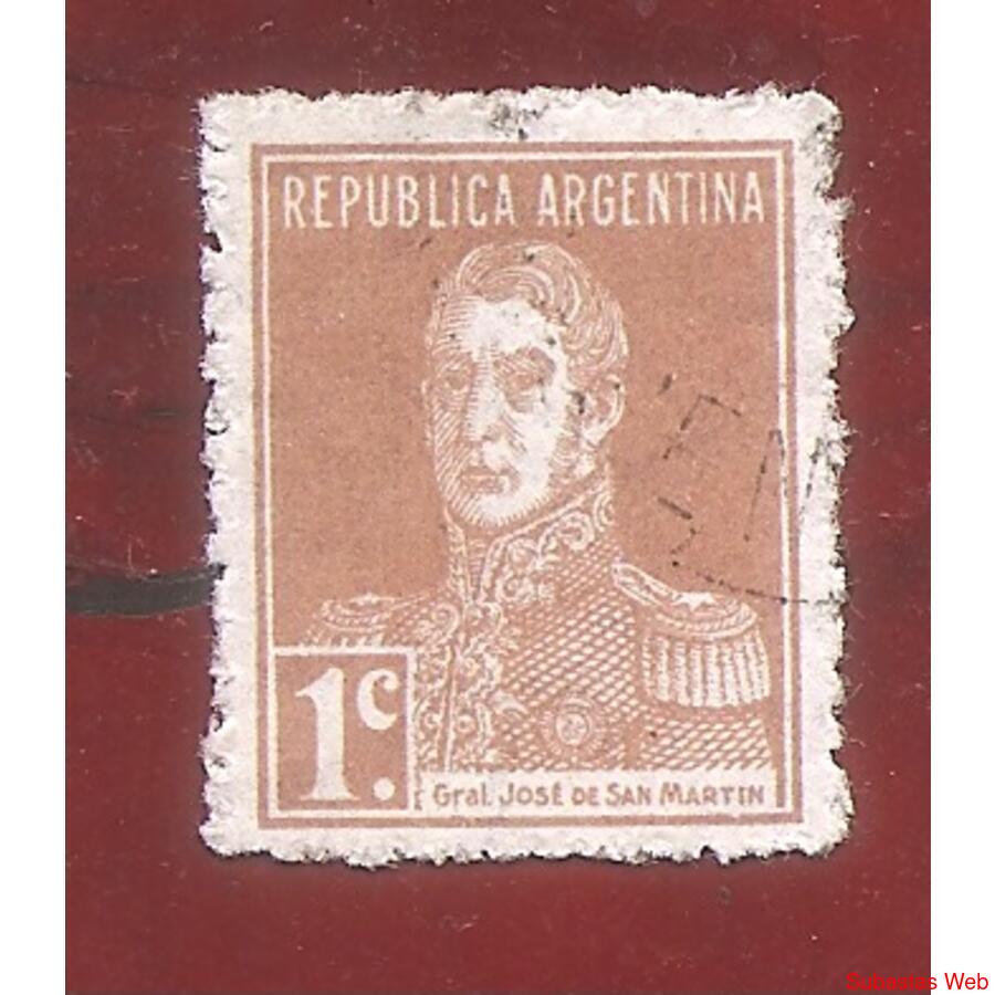 ARGENTINA 1923(277) SAN MARTIN CONPUNTO 13,5x12,5 USADA