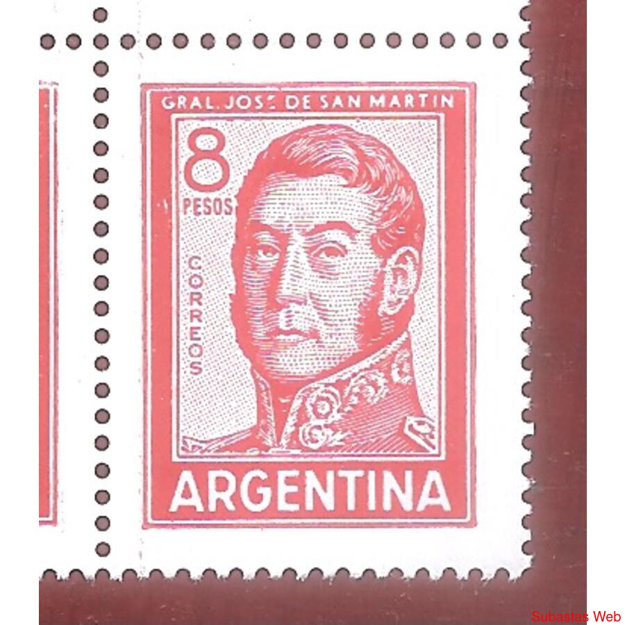 ARGENTINA 1965(706)  PROCERES Y RIQ. SAN MARTIN DE $8  MINT