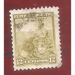 ARGENTINA 1899(119) LIBERTAD SENTADA,  11,5x11,5  USADA