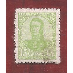 ARGENTINA 1908(142) SAN MARTIN EN OVALO CON FILI 13,5 USADA