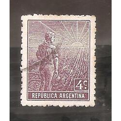 ARGENTINA 1911(171) LABRADOR  FILI SOL RAYOS RECTOS, USADA