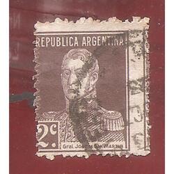 ARGENTINA 1923(278)SAN MARTIN CON PUNTO  DESPLAZADA  USADA