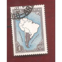 ARGENTINA 1935(380) PROC Y RIQ.:  MAPA CON DIVISIONES USADA