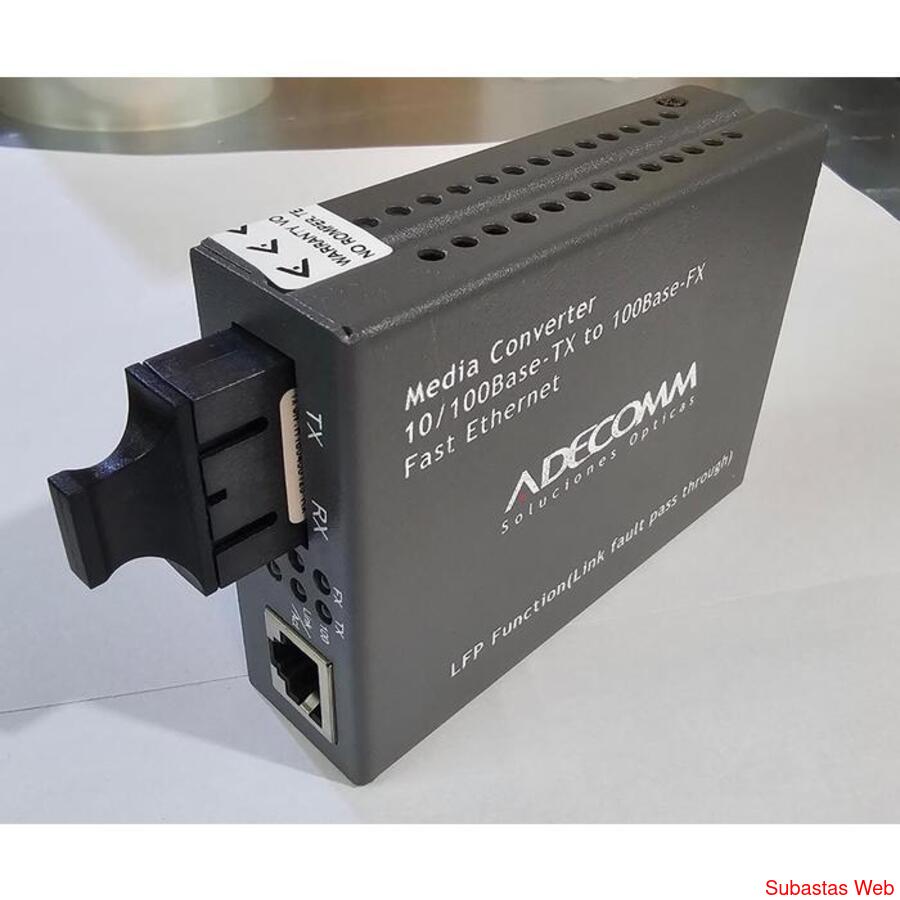 Adecomm Media Converter - Monomodo 10/100 20km