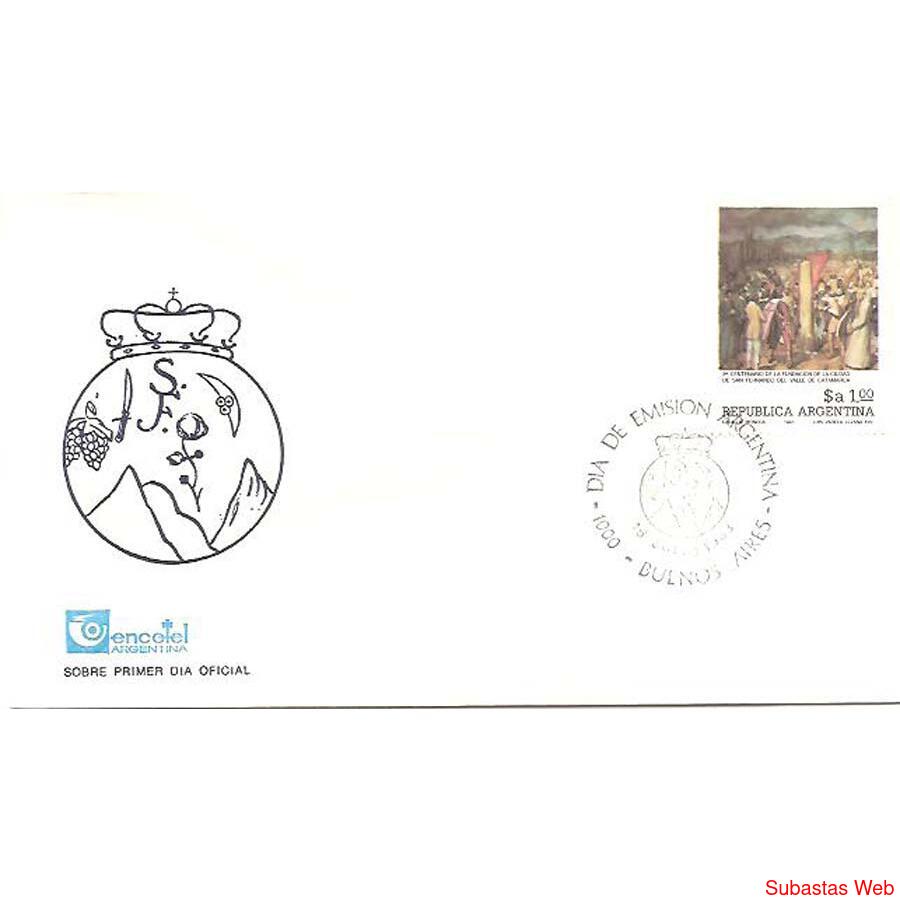 ARGENTINA 1983(1420) SOBRE PDE: FUNDACION DE CATAMARCA