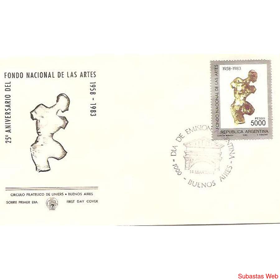 ARGENTINA 1983(1395) SOBRE PDE: FONDO NACIONAL DE LAS ARTES