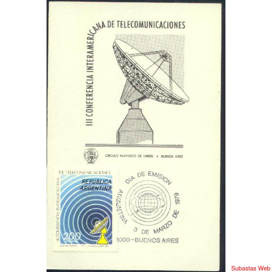 ARGENTINA 1979(1166) TARJETA PDE: CONFERENCIA DE TELECOMUNIC