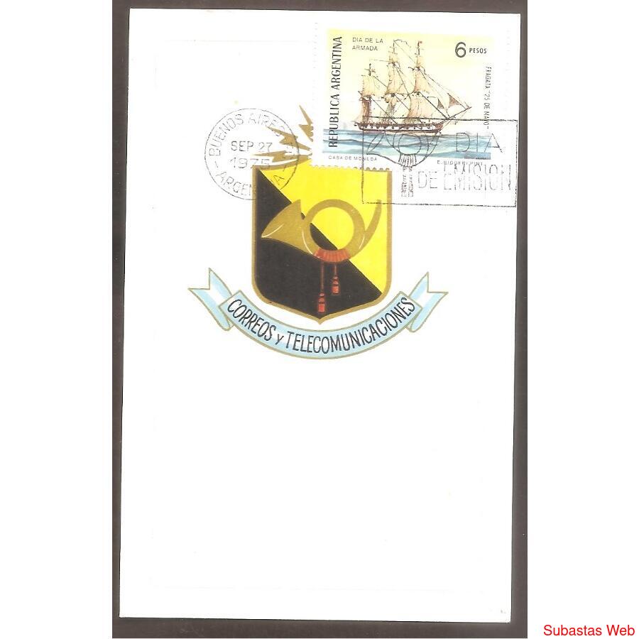 ARGENTINA 1975(1019) TARJETA PDE:  DIA DE LA ARMADA