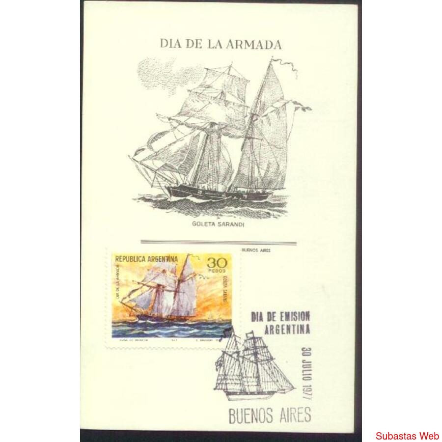 ARGENTINA 1977(1097) TARJETA PDE: DIA DE LA ARMADA