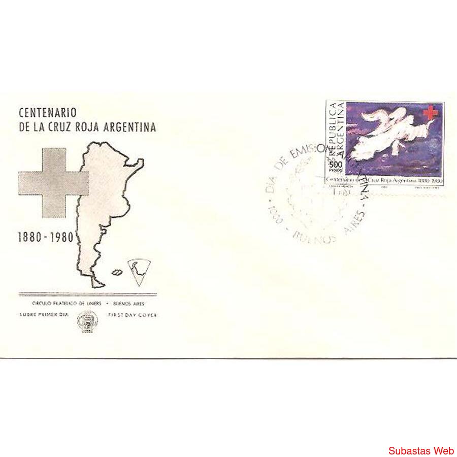 ARGENTINA 1980(1212) SOBRE PDE: CENTENARIO DE LA CRUZ ROJA