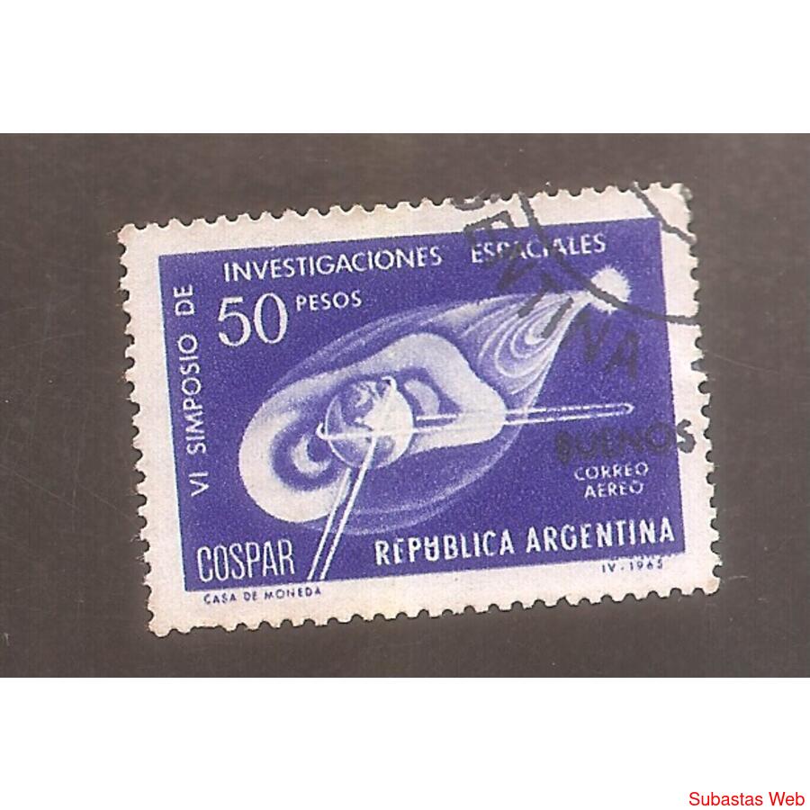 ARGENTINA 1965(A107) INVESTIGACION DEL ESPACIO  USADA